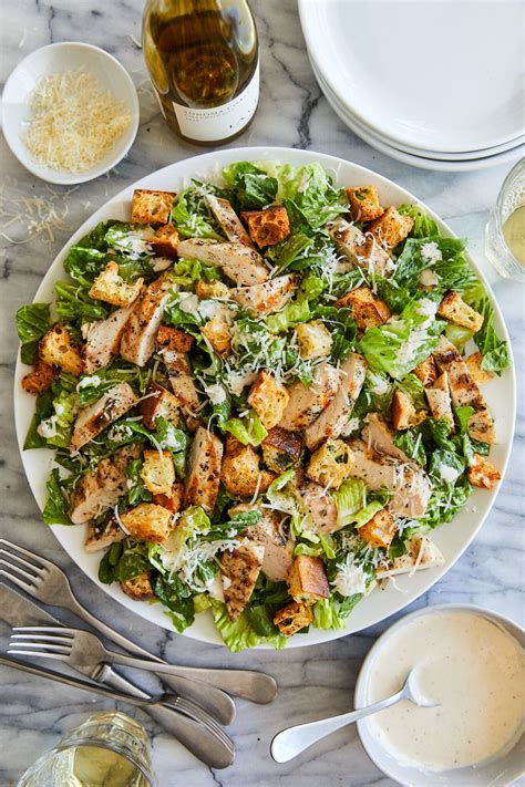 Grilled chicken Caesar salad with whole grain croutons