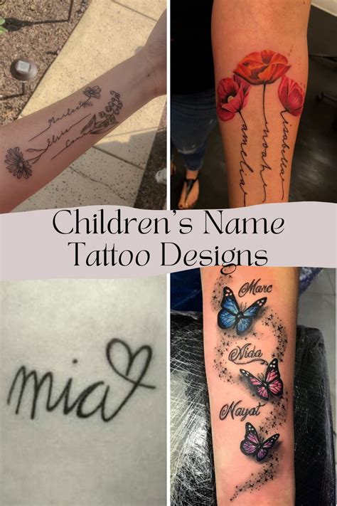 Children's name tattoo