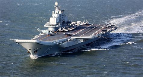 The Shandong, China's second aircraft carrier, undergoing sea trials