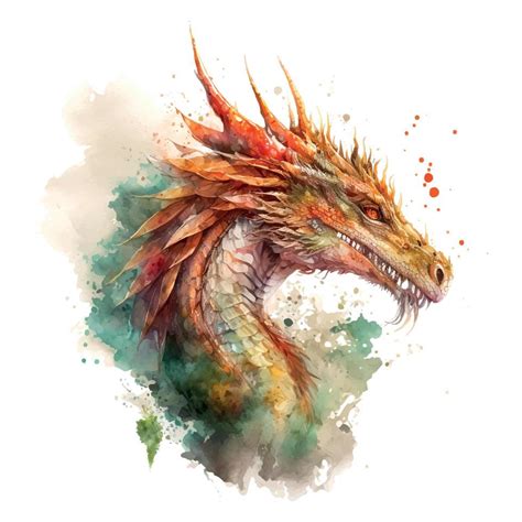 Chinese dragon watercolor