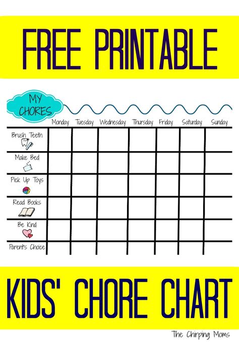 Chore Chart Printables for Small Families