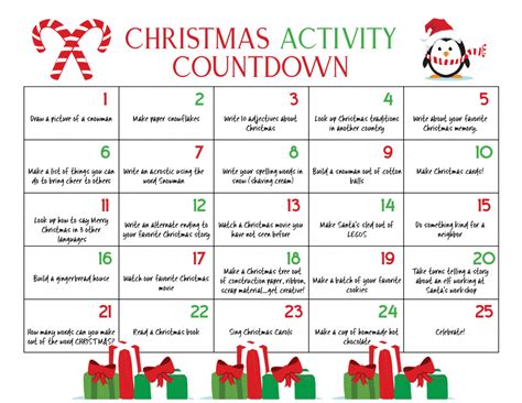 Christmas Calendar Activities