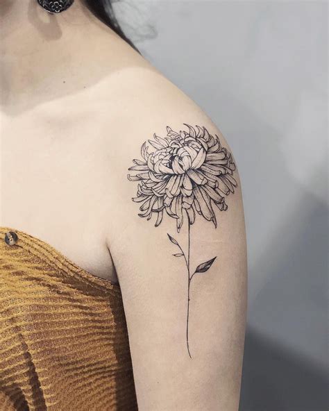 Chrysanthemum tattoo designs for women