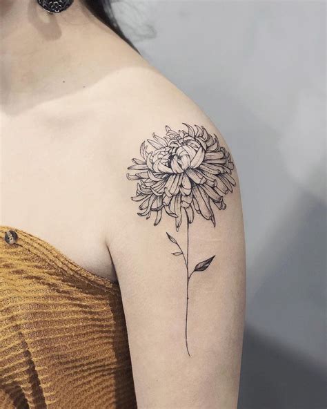 Chrysanthemum tattoo ideas for women