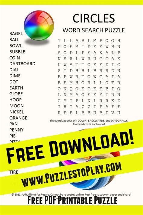 Circular Word Search Puzzles