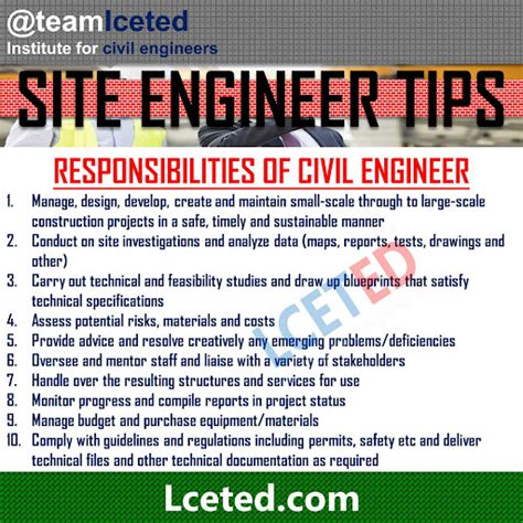 Civil Engineer Responsibilities