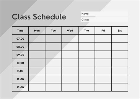 Class Schedule Calendar