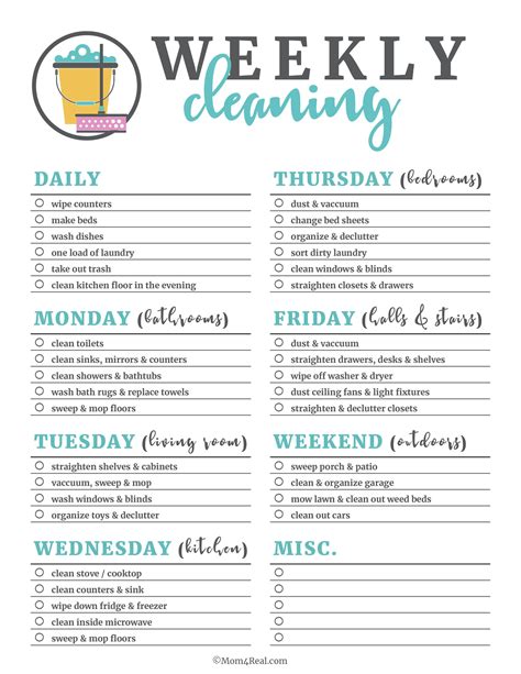 Cleaning calendar benefits