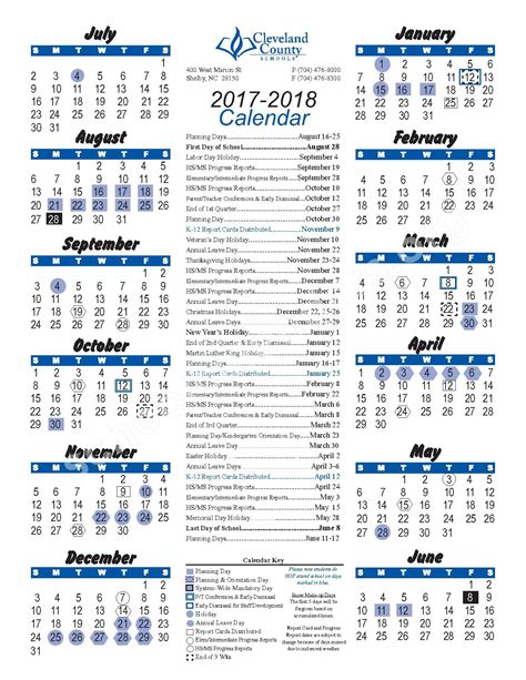 Cleveland County Schools Calendar Image 10