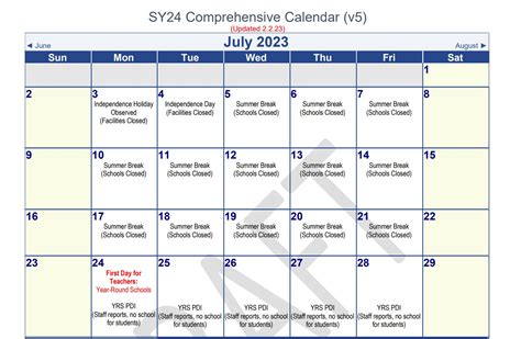 Cleveland Metro Schools District Calendar Image 1