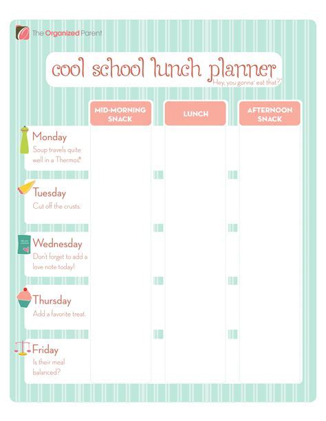 CMS Lunch Calendar Menu Options