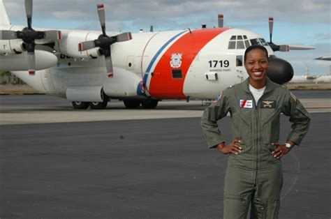 Coast Guard helicopter pilot in flight