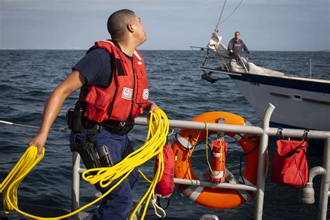 Coast Guard members getting ready for the day