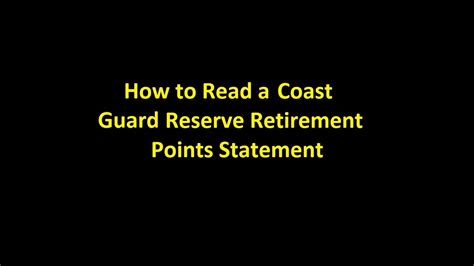 Coast Guard Reserve Retirement Benefits