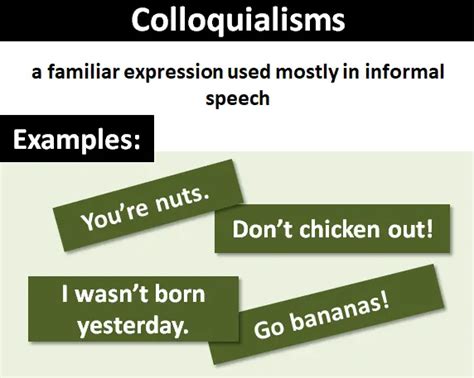 Colloquialisms and Slang