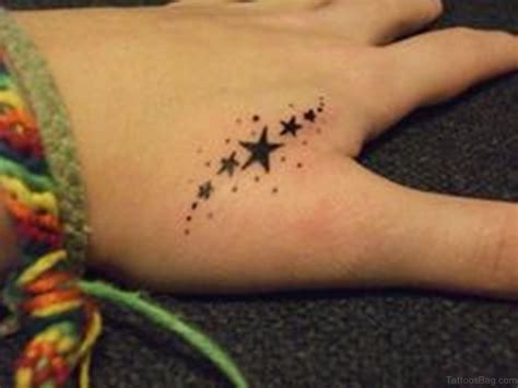 Color and Black Ink Star Tattoos