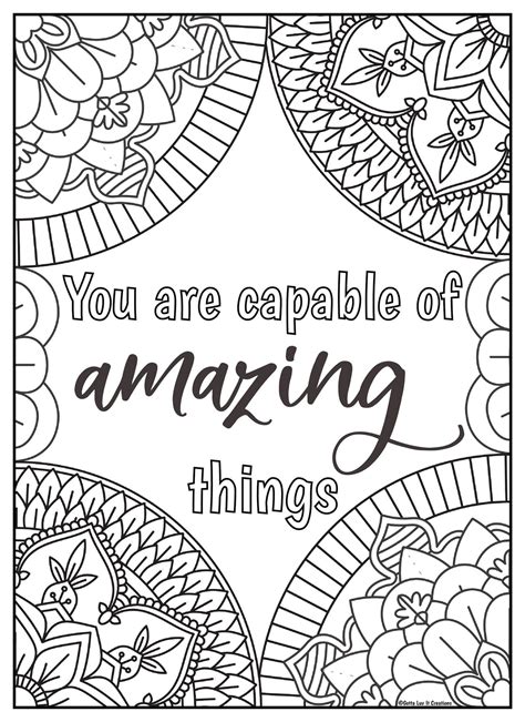 Coloring printables for motivation