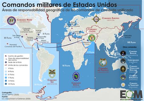 Mapa del área de responsabilidad del Comando Sur