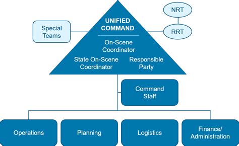 A diagram showing the different components of a chain of command