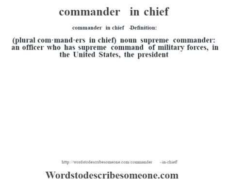 Commander in Chief Definition