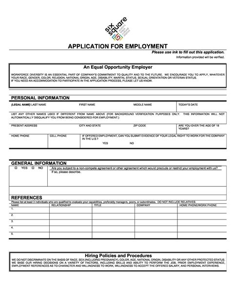 Common Mistakes Job Application Printable Form