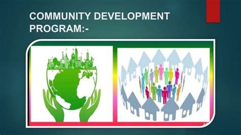 Community development program with a group of people