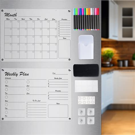 Compact Fridge Calendar Organization