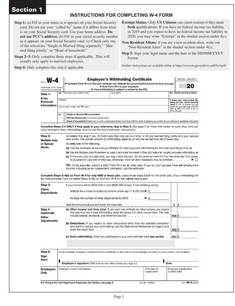 Completing W4 Form