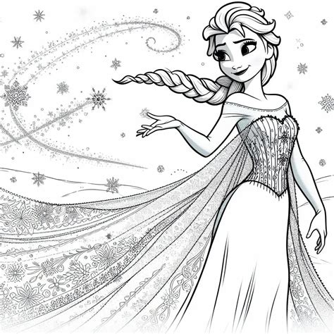 Complex Elsa Coloring Pages for Adults