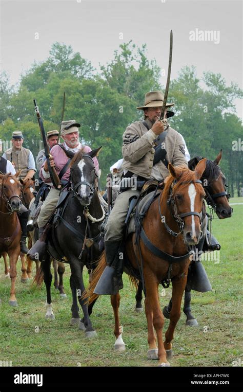 Confederate cavalry in action