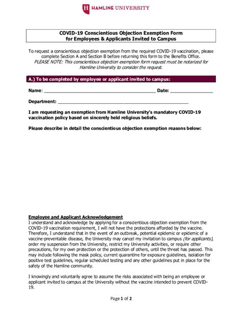 Conscientious Objector Exemption