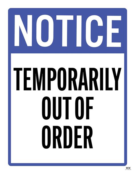 Construction Out of Order Signs