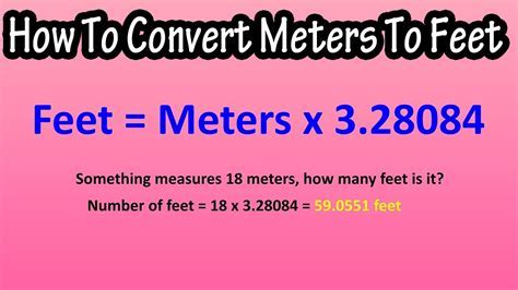 Conversion factor for meters to feet