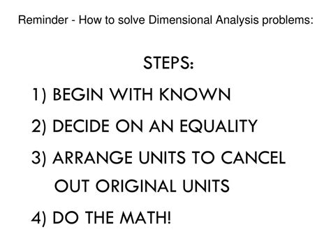 conversion factor reminder