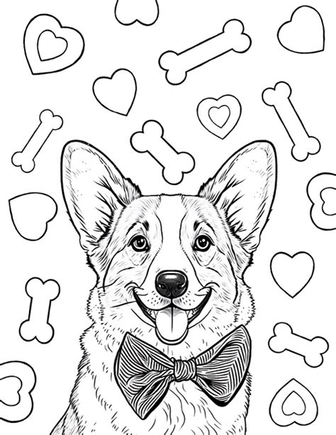 Corgi coloring page