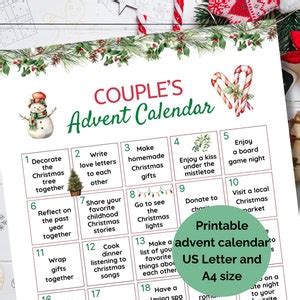 Couples advent calendar outdoor activities