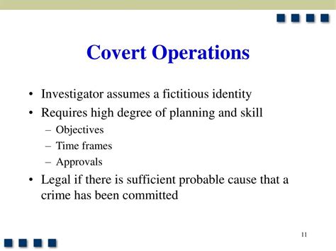 Covert Operations Examples