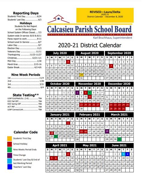 CPSB Calendar Information