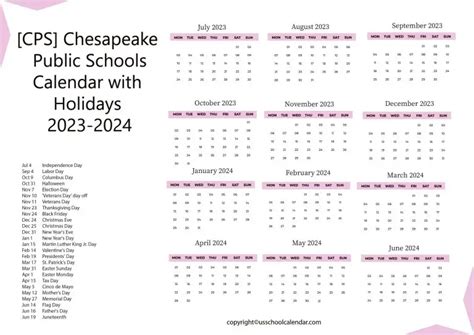 CPSchools Calendar Features