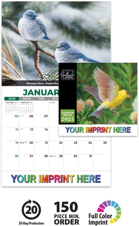 creating 5 birds calendar image