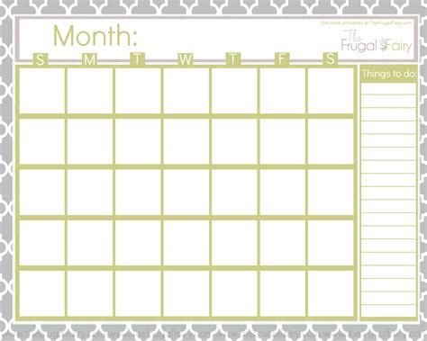 Creating a Blank Calendar