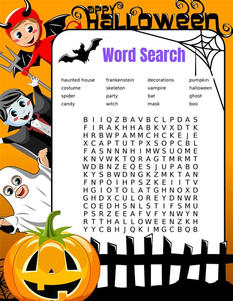 Creating Halloween word search printables