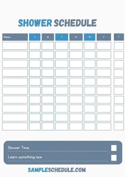 creating own 5-day bath calendar