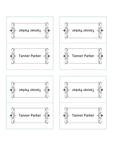 Creating printable place cards