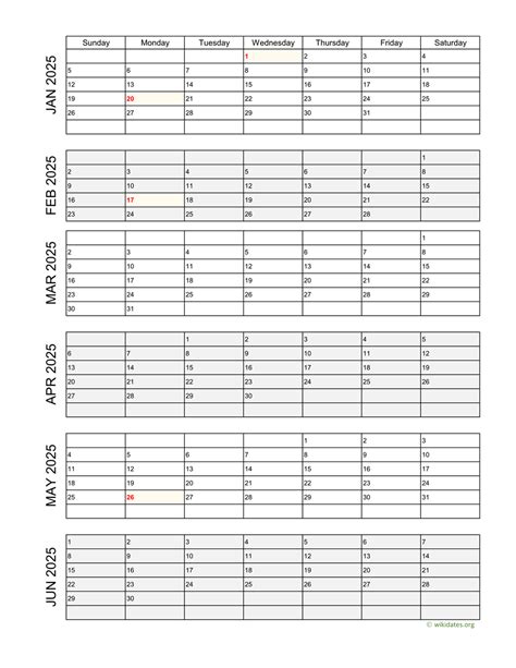 Creating a vertical calendar