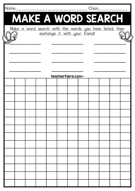 Creating Word Search Pdf Printable