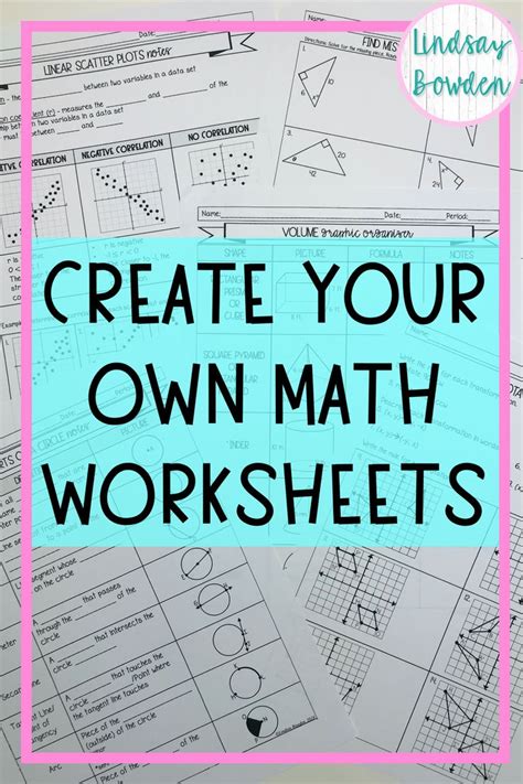 Creating your own free math printables