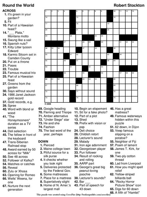 Crossword Printables for Education