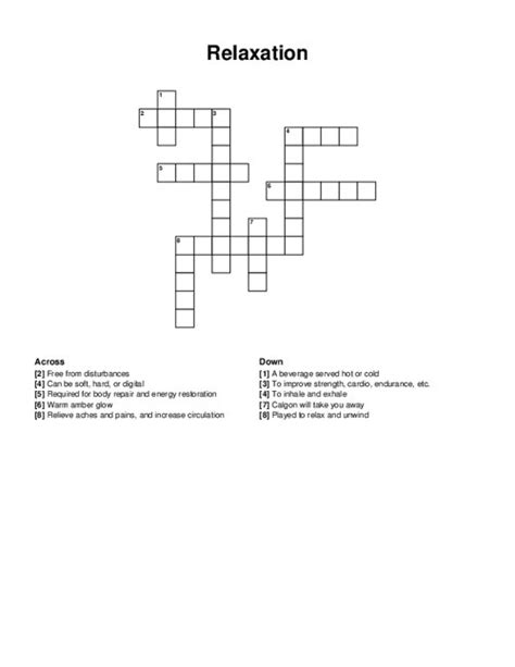 Crossword Printables for Relaxation