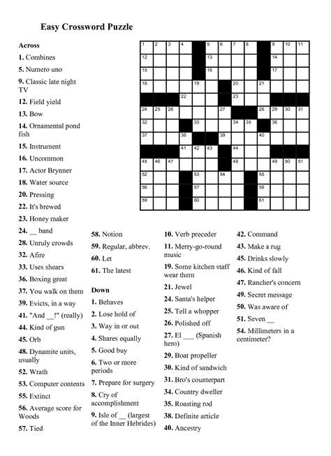 Crossword puzzle example